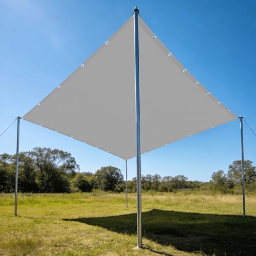 Voile d'ombrage rectangulaire 2x4m gris clair imperméable pour terrasse - 2
