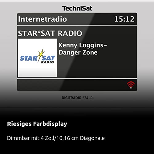 TechniSat DIGITRADIO 574 IR – Stereo-Internetradio (DAB+, FM, WLAN, Bluetooth-Audiostreaming, 4 Zoll Farbdisplay, USB, AUX in, Kopfhöreranschluss, Wecker, 10 Watt, App-/Fernbedienung) Silber