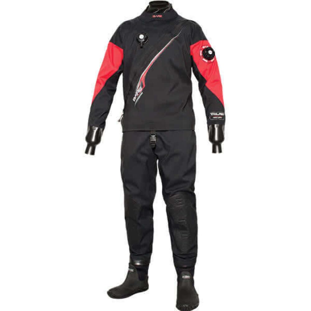 Bare Front Zip Trilam Tech Dry Men's Drysuit (Medium Long, Black)
