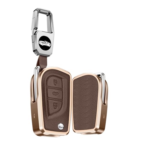 Coque de clé Toyota en alliage marron idéale pour sécuriser votre télécommande en voyage