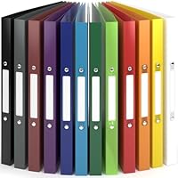 ACROPAQ - 12 x Ringbuch A4 - Mit 2 Ringen 16mm, Bis zu 100 Blatt, Rückenbreite 2,5 cm, Farbbogen, 'Natur' Farbkollektion, Mit Rückenetiketten - Ringordner, Ordner A4 Schmal, Ringmappe