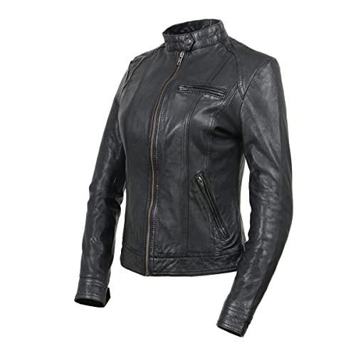 Milwaukee Leather Vintage SFL2811 Women's Black Zipper Front Motorcycle Casual Fashion Leather Jacket4