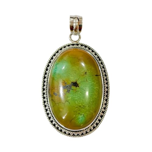 Pendentif turquoise naturelle et argent 925 style tribal chic pour femme