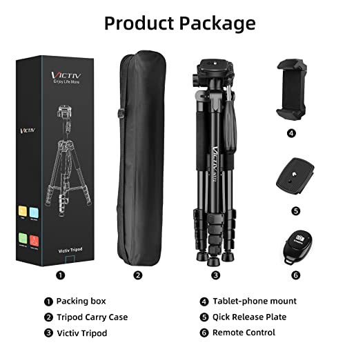 Tripod For Camera, 72 Inch Tall Camera Tripod & Monopod With Remote, Professional Heavy Duty Tripod Stand For Dsrl Cameras, Cell Phones, Ipad, Compatible With Canon, Nikon, Sony #TOP7