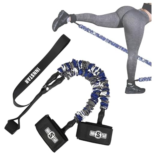INNSTAR Booty Resistance Band Glute Cord Cable Machine for Hip Home Workout Cable Kickbacks with Instructions & Carry Bag 70 LBS