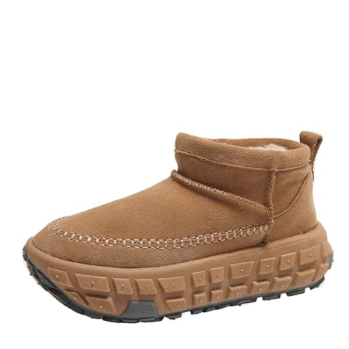 Bottines neige femme marron antidérapantes pour marcher sans glisser
