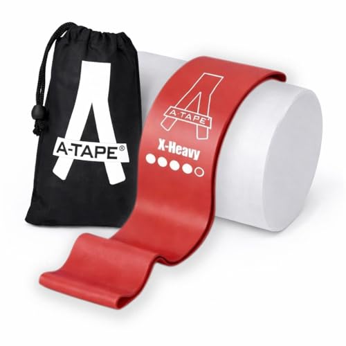 Image of A-Tape Resistance Loop Bands Set for Men & Women | Premium Natural Rubber Heavy Duty Workout Bands for Legs, Glutes, Squats, Stretching, Fitness & Physiotherapy (Red) (Pack-1)