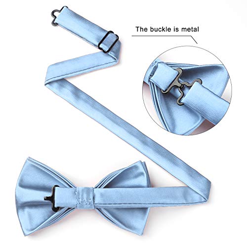 Image of HISDERN Bow Ties for Men Pretied Bowties Classic Formal Business Bow Tie Adjustable Tuxedo Bowtie for Wedding Party