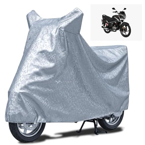Image of FABTEC Waterproof Bike Body Cover Compatible with Hero Glamour Xtec, A1 (Silver)