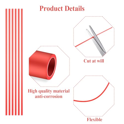 TIESOME Spray Can Straws 50 PCS Red Plastic 12 cm miniatura 3