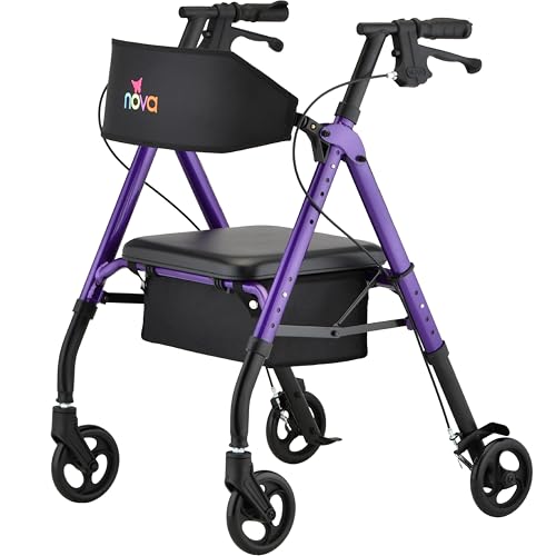 NOVA Star 6 OS Rollator Walker with Perfect Fit Size System, Ligh...