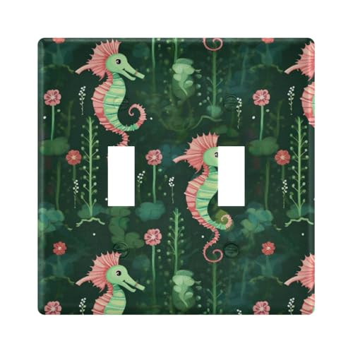 UMIRIKO Seahorse Light Switch Cover Plate Covers Decorative Double Toggle Home Decor 202a8814