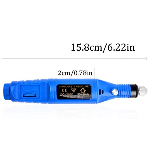 Lima eléctrica para uñas portátil profesional azul miniatura 6