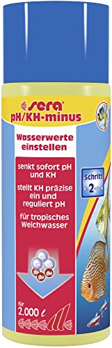 sera pH/KH-Minus 500 ml | Wasseraufbereiter zur schnellen Senkung von pH-Wert & Karbonathärte | Für Diskus, Skalare & alle Aquarienfische | Artgerechte Wasserwerte & gesunde Fische