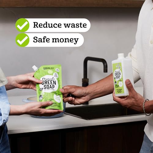 Marcel's Green Soap Washing-up Liquid Refill - Orange & Jasmine - Dishwashing Liquid - Saves 56% of plastic - Vegan - 97% Biodegradable - 500 ML (Pack of 2) - Image 4