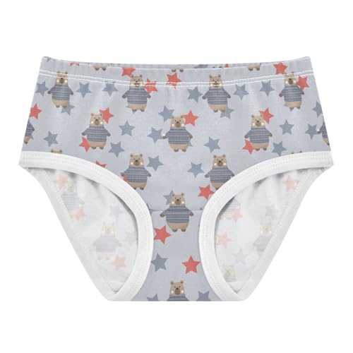Girls' Underwear Bears Stars Cotton Stretch Comfort Toddler Panties