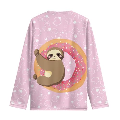 Image of Girls Cartoon Print Long Sleeve Graphic Tee Casual Crew Neck T-Shirts for 3-16 Years Little Girls