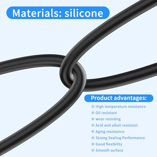 Image of Silicone Vacuum Hose Kit - 6PCS 5FT Vacuum Line (1 /8 inch 5 /32 inch 3 /16 inch 1 /4 inch 5 /16 inch 3 /8 inch) with 113 Nylon Connectors for Automotive Replacement Accessories, Automotive Tubing hose hvac (black)