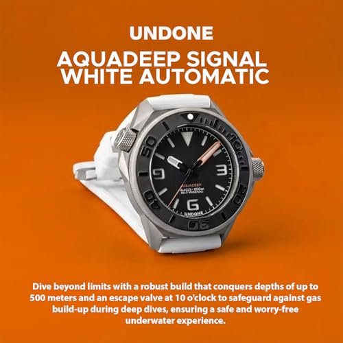 Image of UNDONE Aquadeep Automatic Dive Watch for Men 43mm 500M Water Resistance Wristwatch Diver for Men with Rubber Strap