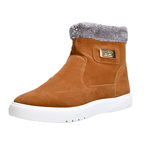 Generisch Botas de algodón de invierno para hombre, zapatos de algodón, botas de nieve cálidas y gruesas, caqui, 40 EU
