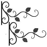 Kaxich 2 Stück Pflanzenhalterung Blumenampelhalter Eisen Wandhaken für Blumenampel, Hängepflanzenhalter für Pflanzen Vogelhäuschen Laterne Windspiele Wandleuchter