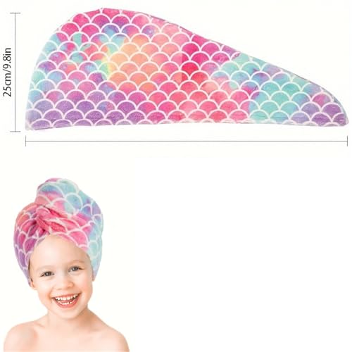 Bonnet de séchage en microfibre pour cheveux des enfants couleur jaune - 4