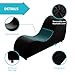CECER Curved Chaise Lounge Chair for Yoga,Modern Velvet Yoga Chair for Stretching, Relaxing, Exercising, Chaise Lounge Indoor for Indoor Living Room,Bedroom-Black
