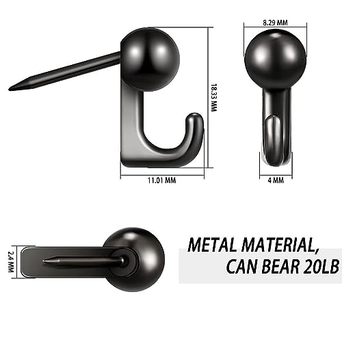 Image of 50 Pieces Metal Push Pin Hangers Pin Wall Hooks Picture Hanging Pin Picture Nails Frame Oil Painting Hooks on Wooden or Fabric Wall for Home Office