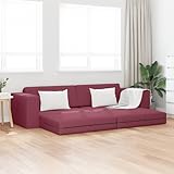 CKioict Futon-Sofa-Bett 2-in-1 in Burgunderrot 245x150x60.5 cm Stoff, umklappbares Gästebett mit abnehmbaren Bezügen, geräumiges Sitzmöbel für Wohnzimmer