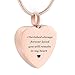 Produktbild BaiHogi Asche Memorial Mein Vater/Mama/Mom/Sohn Asche Herz Memorial Anhänger Halskette Souvenir äquestation Schmucksachen (Color : Rose)