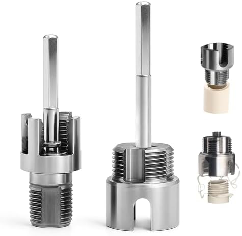 Saipor 2pcs Pipe Threading Tool with Extension, Integrated Internal & External Pipe Thread Cutting Tool PVC/PPR Water Pipe Threader Kit 1/2" and 3/4" (DN15/DN20) Tapping Tool Thread Drill Bit