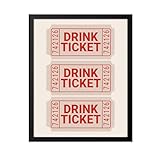 Poster Master Red Typography Print - Retro Drink Ticket Poster - Alcohol Art - Preppy Bar Cart Wall Design - Modern & Trendy Art - Great Kitchen, Bar or Restaurant Decor - 8x10 Black Framed