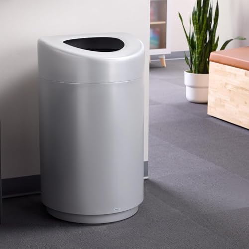Safco Open Top Trash Can, 30 Gallon Stainless Steel Modern Garbage Can for Indoor Use, Silver by Safco - Image 6