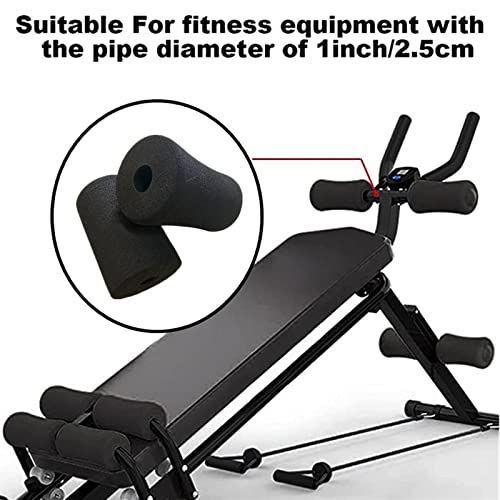 4 PCS Cubiertas negras para máquina de ejercicio de gimnasio, almohadillas de repuesto, cubiertas de espuma para extensiones de piernas, acolchado para rodillo y tubo amortiguador miniatura 3