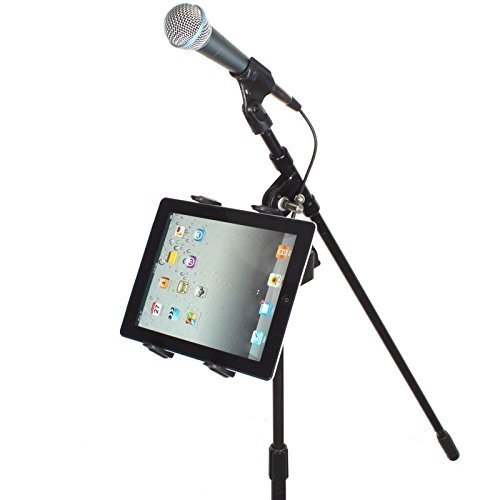 ChargerCity Music Mic Microphone Stand Tablet Mount with 360° Swivel Adjust Holder for Apple iPad Pro Air Mini Google Nexus Samsung Galaxy Tab Surface Pro/Book (iPad & Stand is not Included)