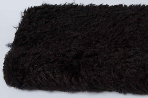 celloexpress Curly Animal Fur Fabric - Black Sample Size - 15mm Pile Quality Teddy Bear & Soft Toy Making Fabric Fur