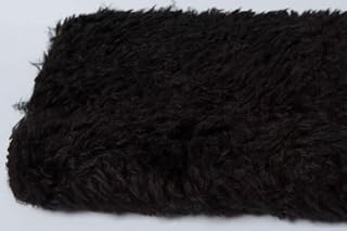 celloexpress Curly Animal Fur Fabric - Black Sample Size - 15mm Pile Quality Teddy Bear & Soft Toy Making Fabric Fur