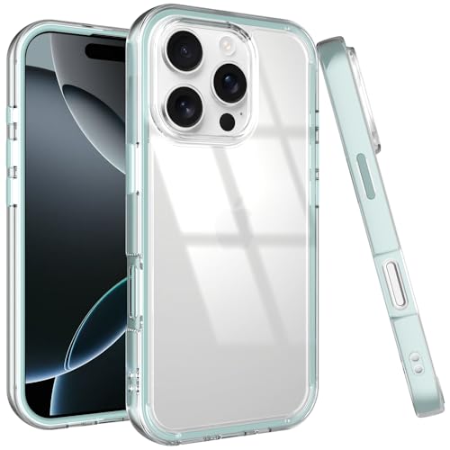 Puxicu Acrylic 2 in 1 for iPhone 11 Pro Max Case, Anti-Yellowing, Military-Grade Protection, Drop Shockproof Slim Phone Cover for iPhone 11 Pro Max 6.5", Clear+Baby Blue