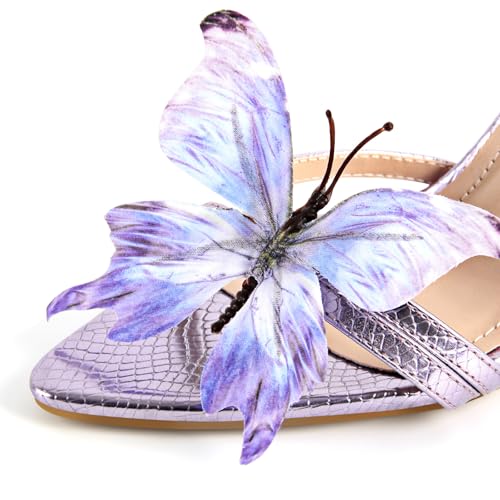 MissHeel Butterfly Heels for Women Ankle Strap High Heels Pointed Toe4