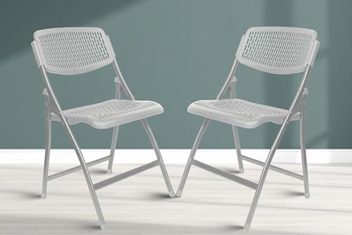 Image of ROSE Paris Folding Chair for Home | Lightweight, Portable, Balcony, Garden, Camping Chair | Indoor Outdoor Chair | Restaurant Chair (Grey (Set of 2))