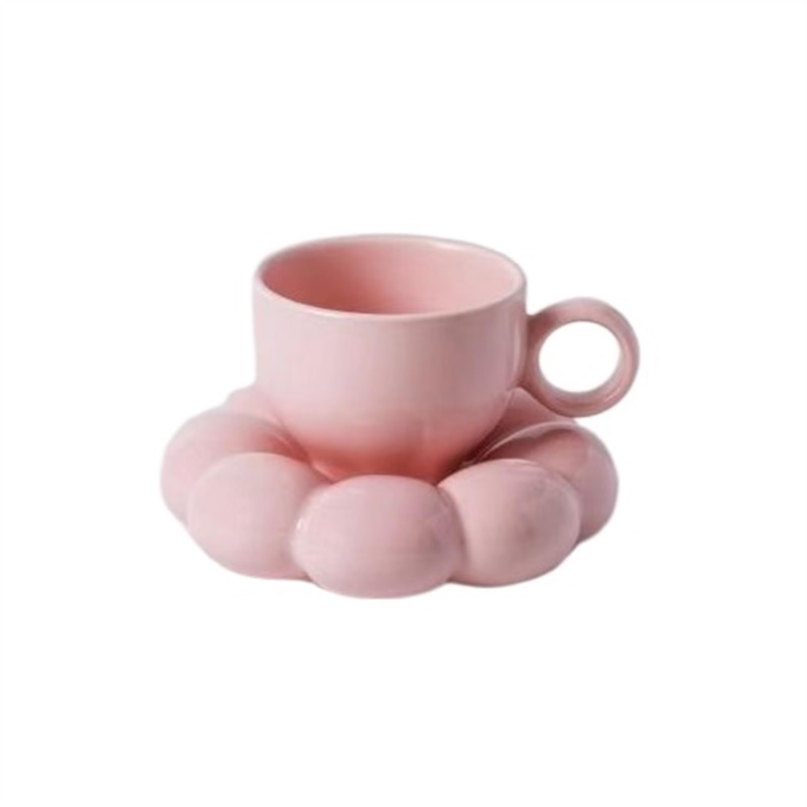 Kubki Kubki Ceramiczne kubki do kawy Nordic kreatywny kubek ze spodkiem filiżanka mleka i herbaty z tacą urodziny świąteczna dekoracja stołu(Pink)
