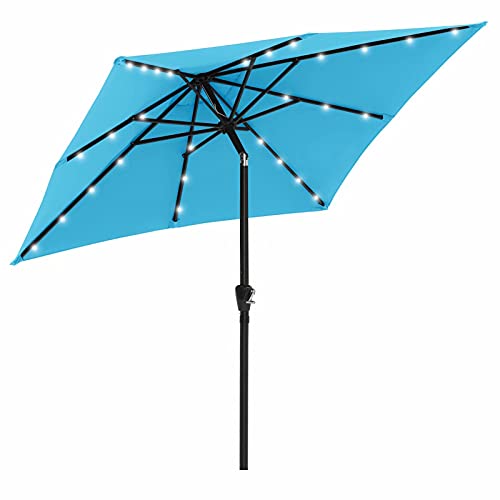 Image of ABCCANOPY Square Solar Led Patio Umbrellas 6.5FT x 6.5FT (Turquoise)