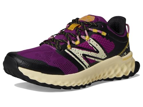 New Balance Tênis de corrida feminino Fresh Foam Garoe V1 Trail, Roxo fúcsia/preto/luz ambiente, 38