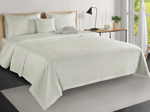 LANE LINEN Cotton Blanket Queen Size 88x90 - Featherlight, Plush and Airy Blanket for Versatile Use Like Travel, Guest Rooms, Camping Blankets for Cold Weather and Outdoor Settings - Mineral