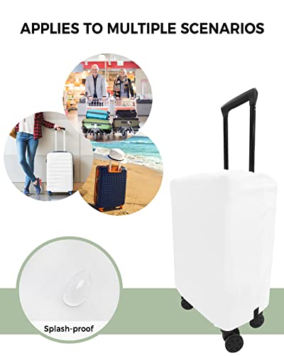 White Travel Luggage Cover, Anti-scratch Elastic Luggage Covers For Suitcase Protector, Washable Baggage Covers Fit 19-21 Inch Carry on Luggage4