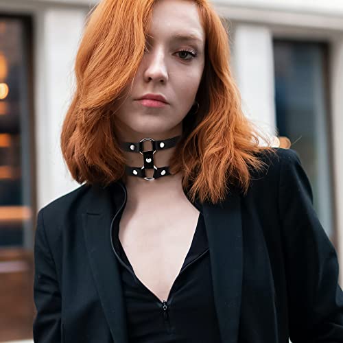 Ubgicig 10 Pcs Pu Leather Black Choker Collar Necklace For Women Gothic Punk Choker Adjustable Rock Heart Choker Necklaces Night Club Party Costume Accessory #TOP3