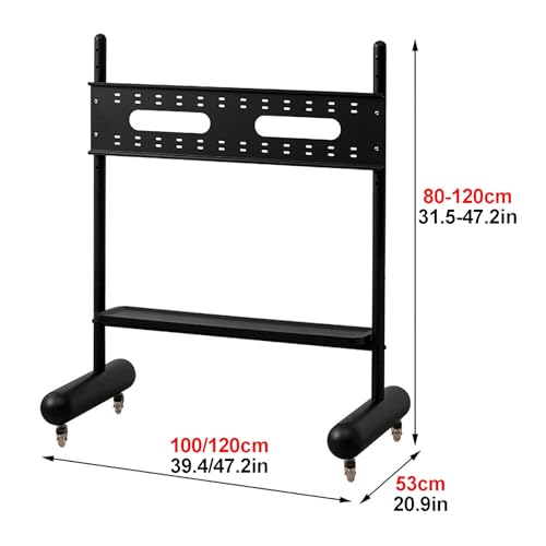 Soporte móvil para TV con ruedas, 100 cm, negro miniatura 6