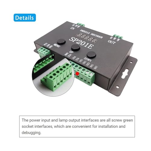Décodeur DMX512 SP201E pour contrôler facilement un ruban LED pixel WS2812B