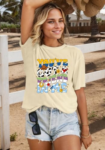 You've Got A Friend Shirts for Women Funny Letter Print Friends in Me Tshirt Cute Graphic Vacation Holiday Tee Tops3