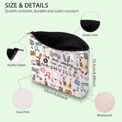 Nashville Trip Makeup Bag Nashville Travel Gift Tennessee State Gifts Nashville Souvenir Gift Nashville Travel Bag Housewarming Gift (to Nashville UK) - Image 2